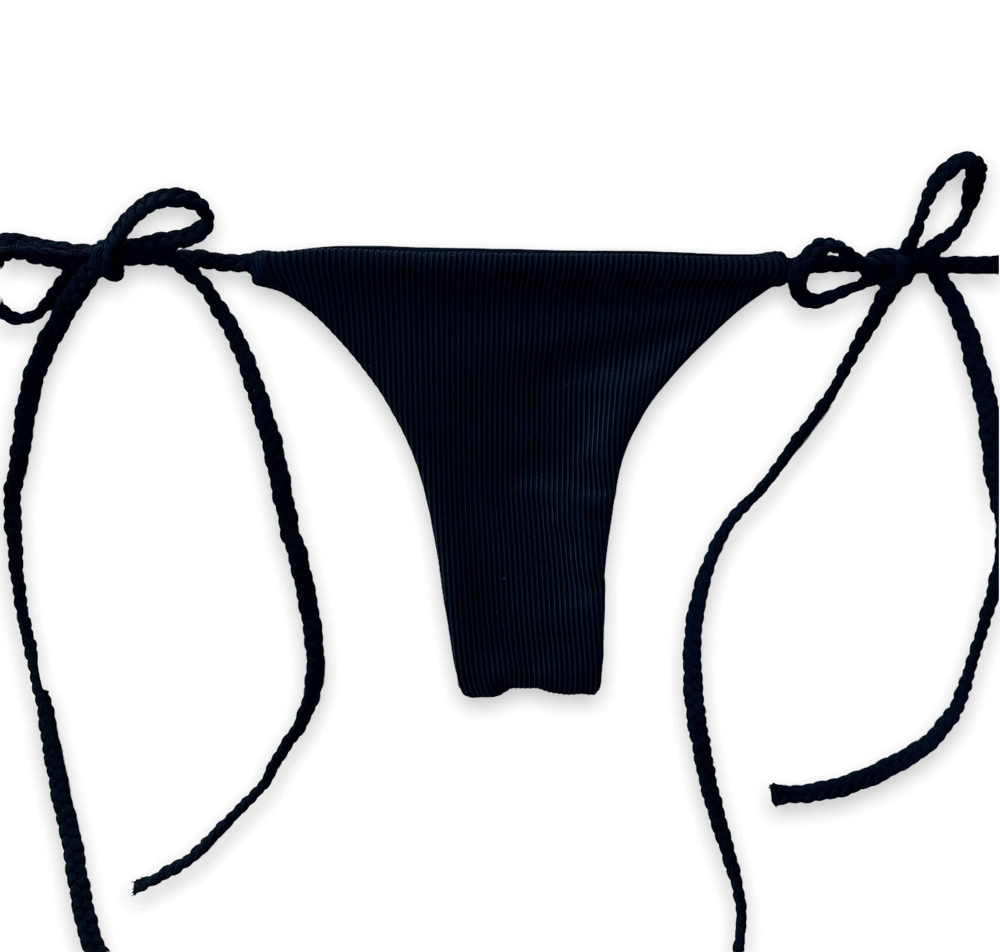 Tie Side Bottom - Onyx Ribbed