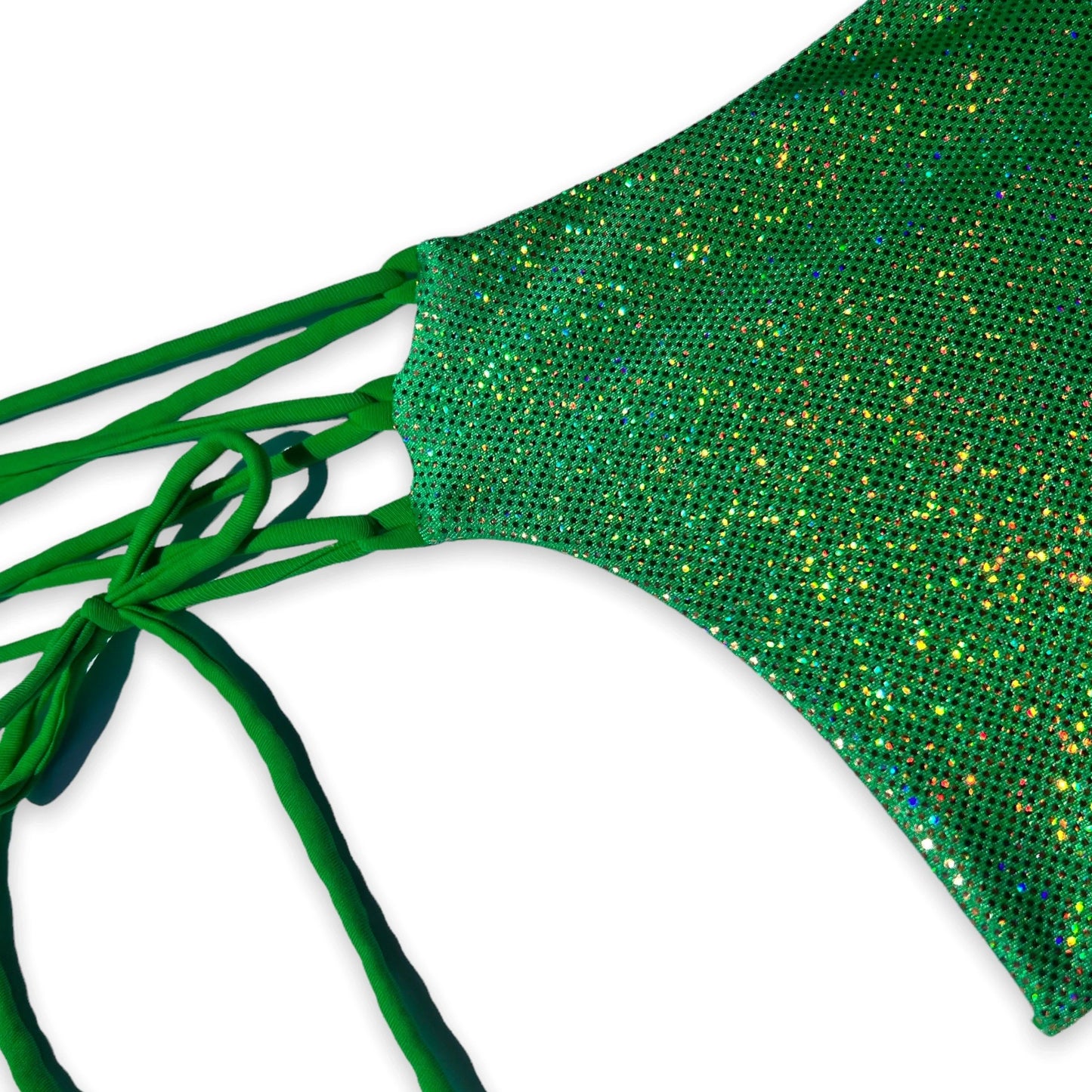 Lace Up Bottom - Jade Sparkle