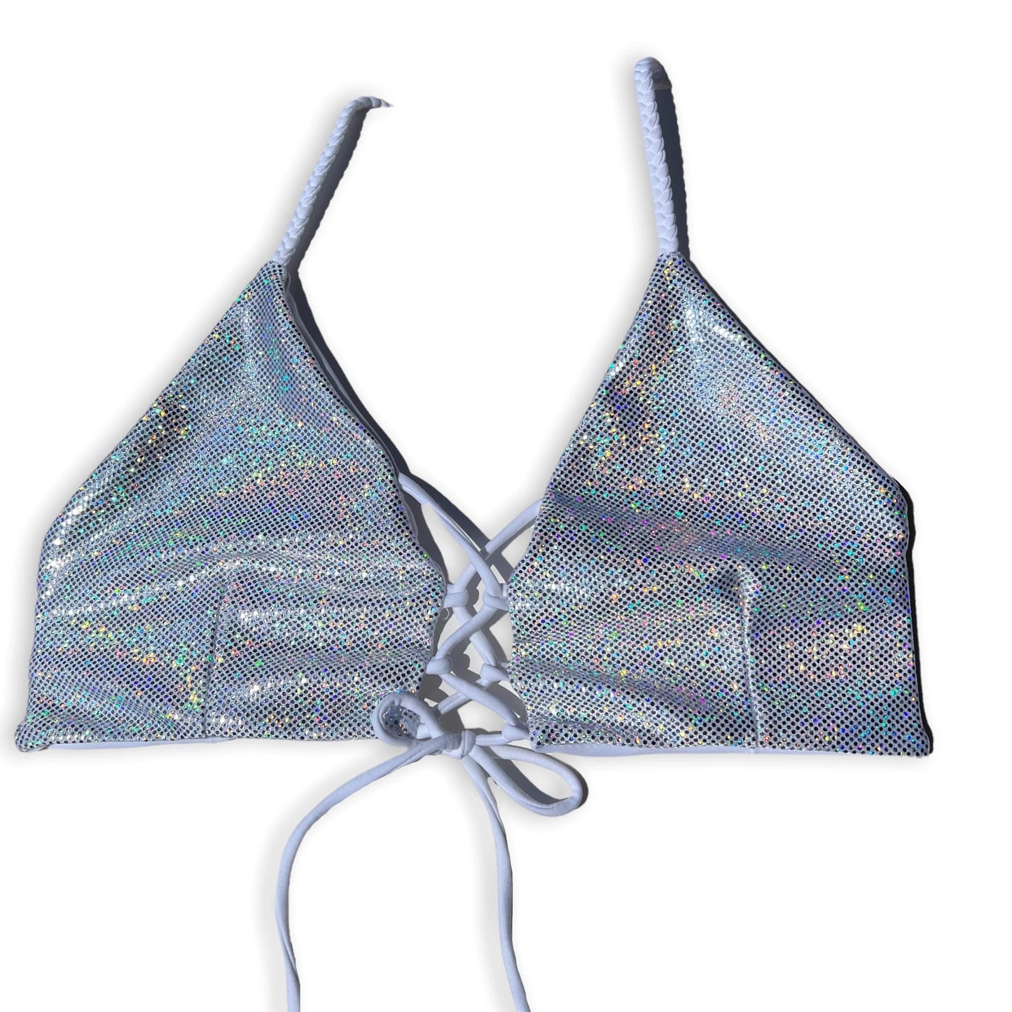 Cross My Heart Top - White Sparkle
