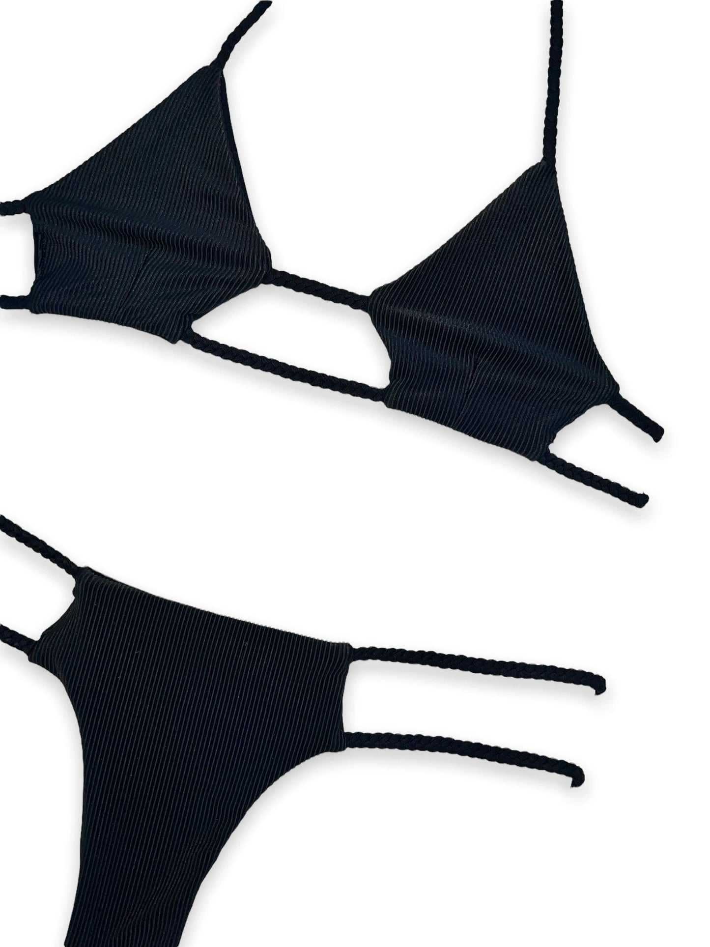 Double Braid Bottom - Onyx Black Ribbed