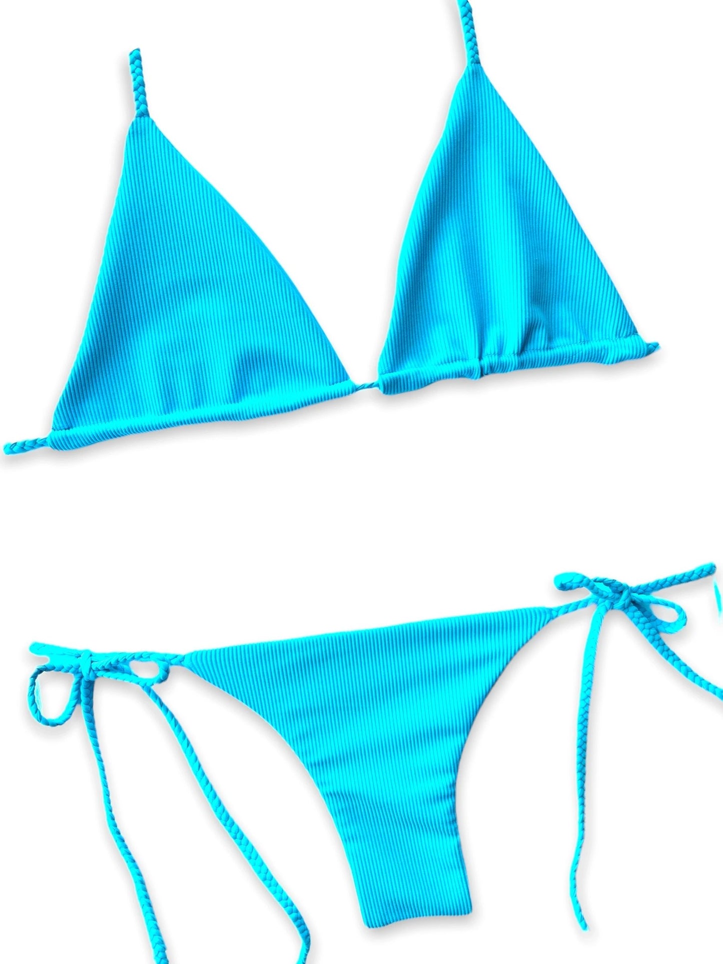 Tie Side Bottom - Cabo Blue Ribbed