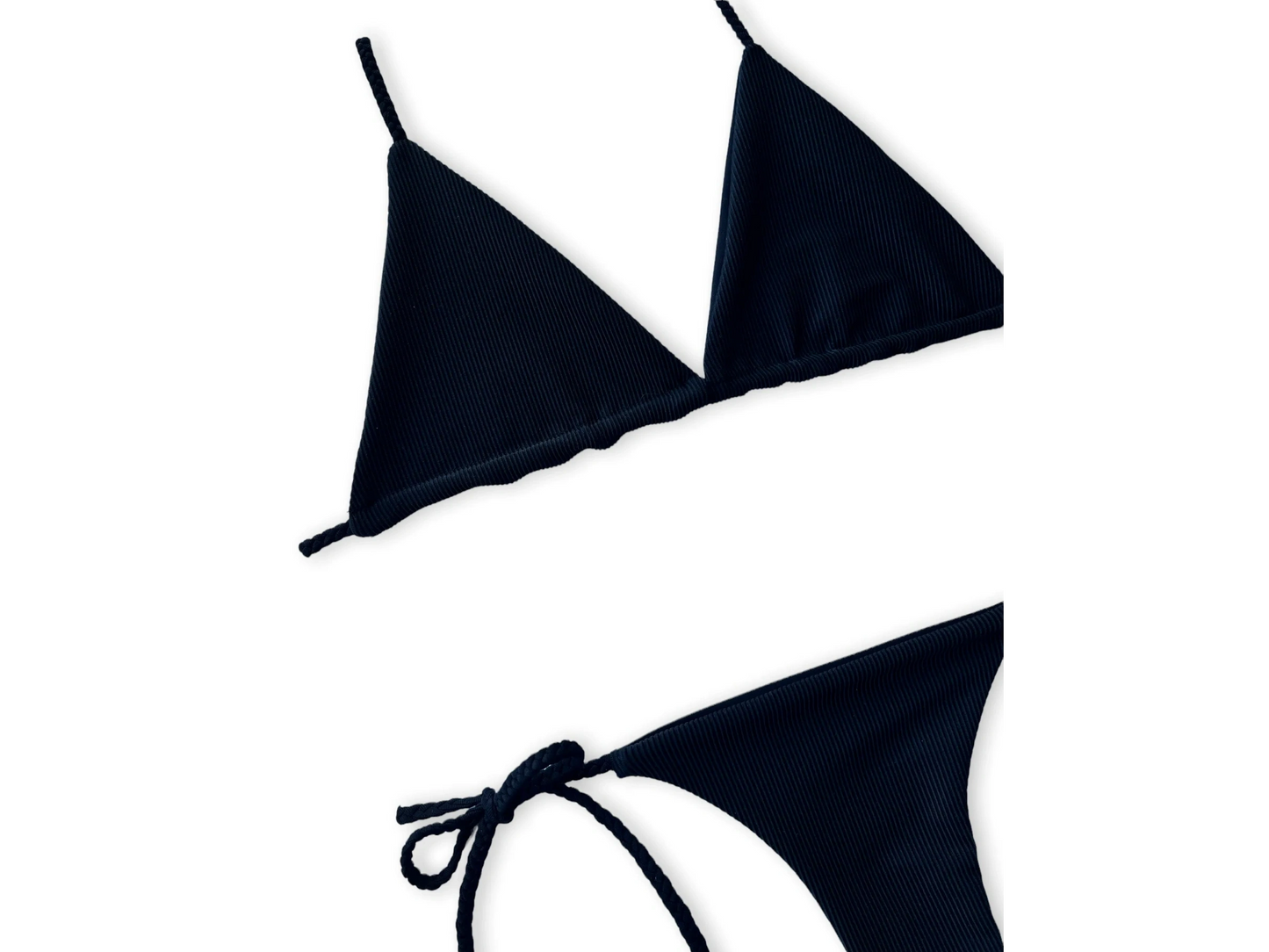 Tie Side Bottom - Onyx Ribbed