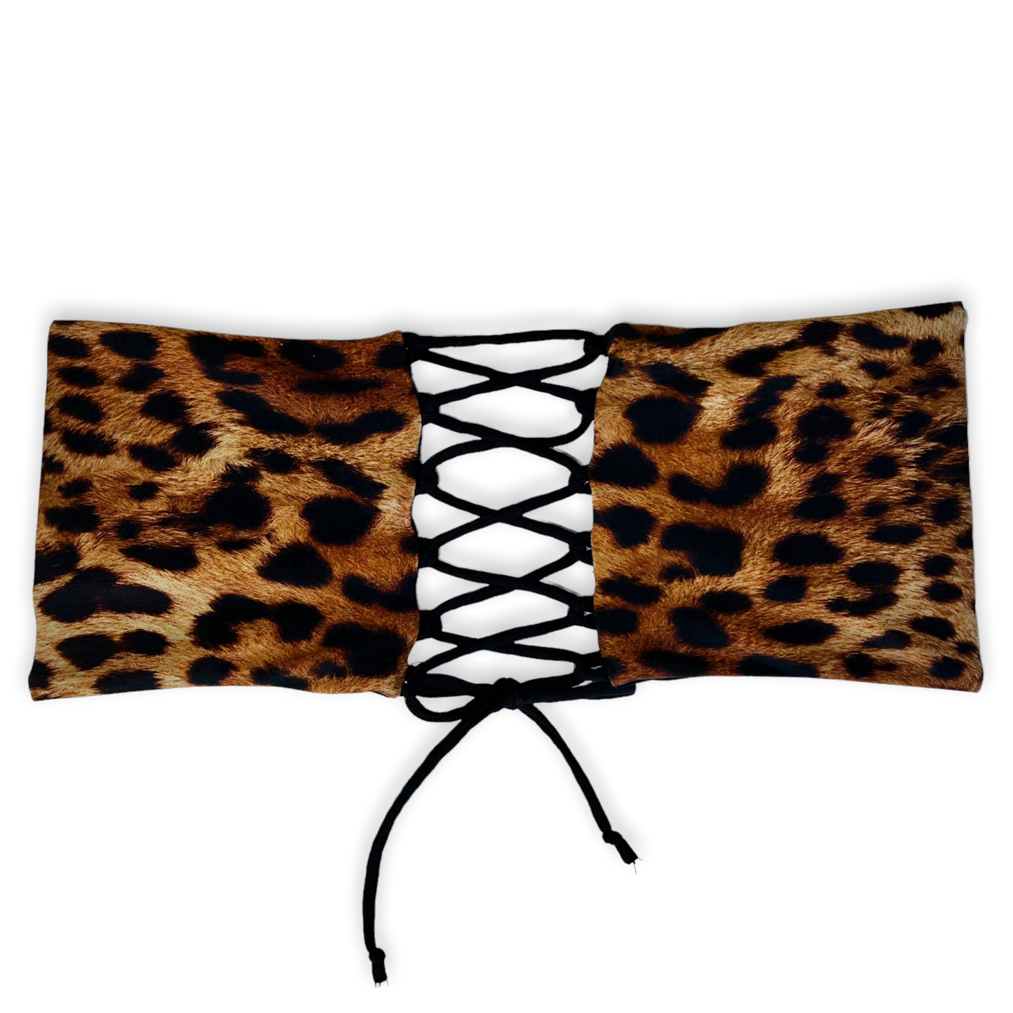 Lace Up Bandeau - Natural Cheetah