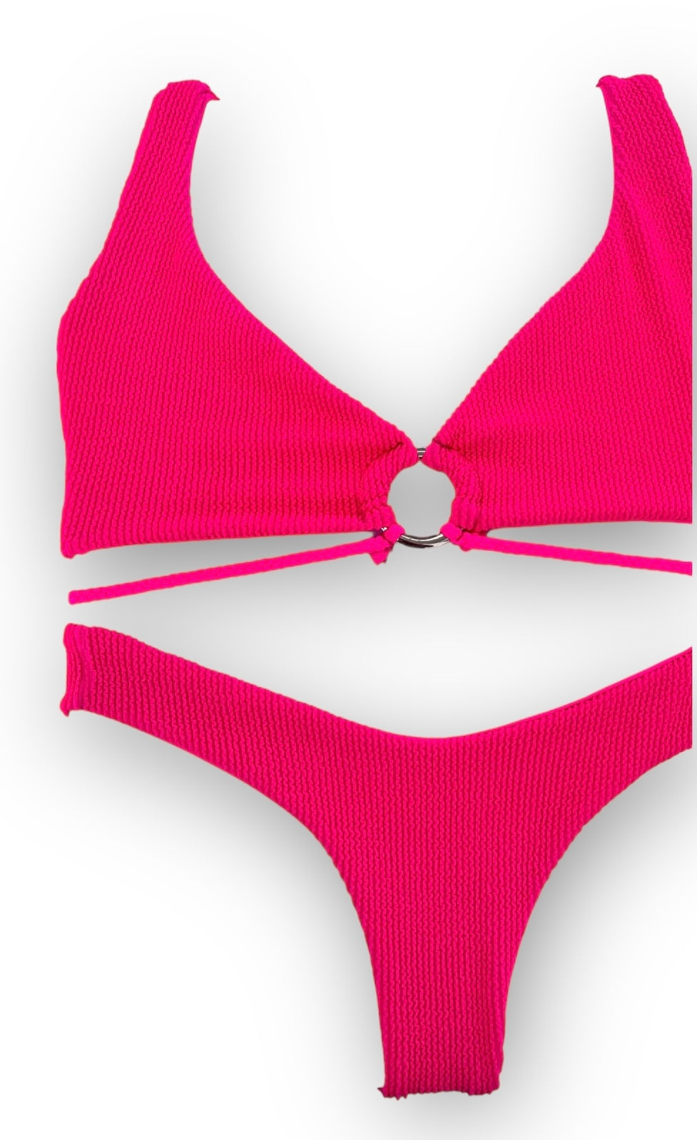 High Waist Bottom - Neon Pink Popcorn