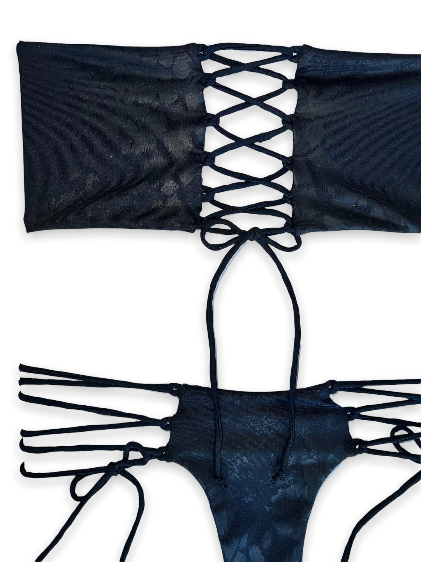 Lace Up Bandeau - Jungle Patch