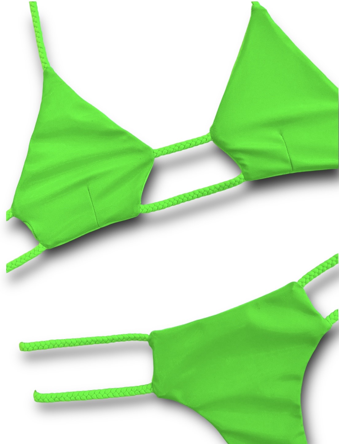 Double Braid Bottom - Electric Lime Shimmer