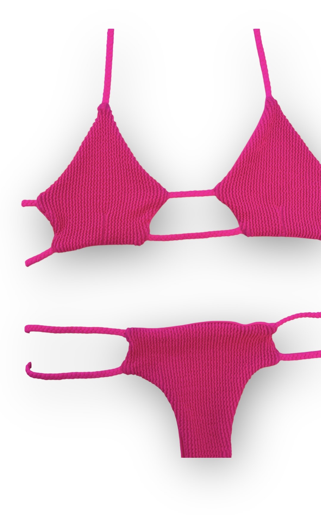 Double Braid Bottom - Neon Pink Popcorn