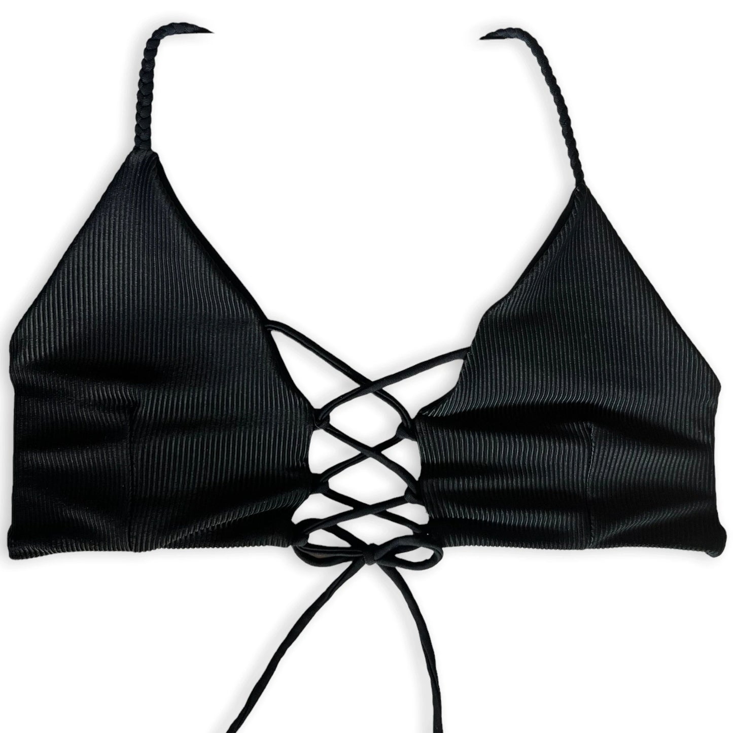 Cross My Heart Top - Onyx Ribbed
