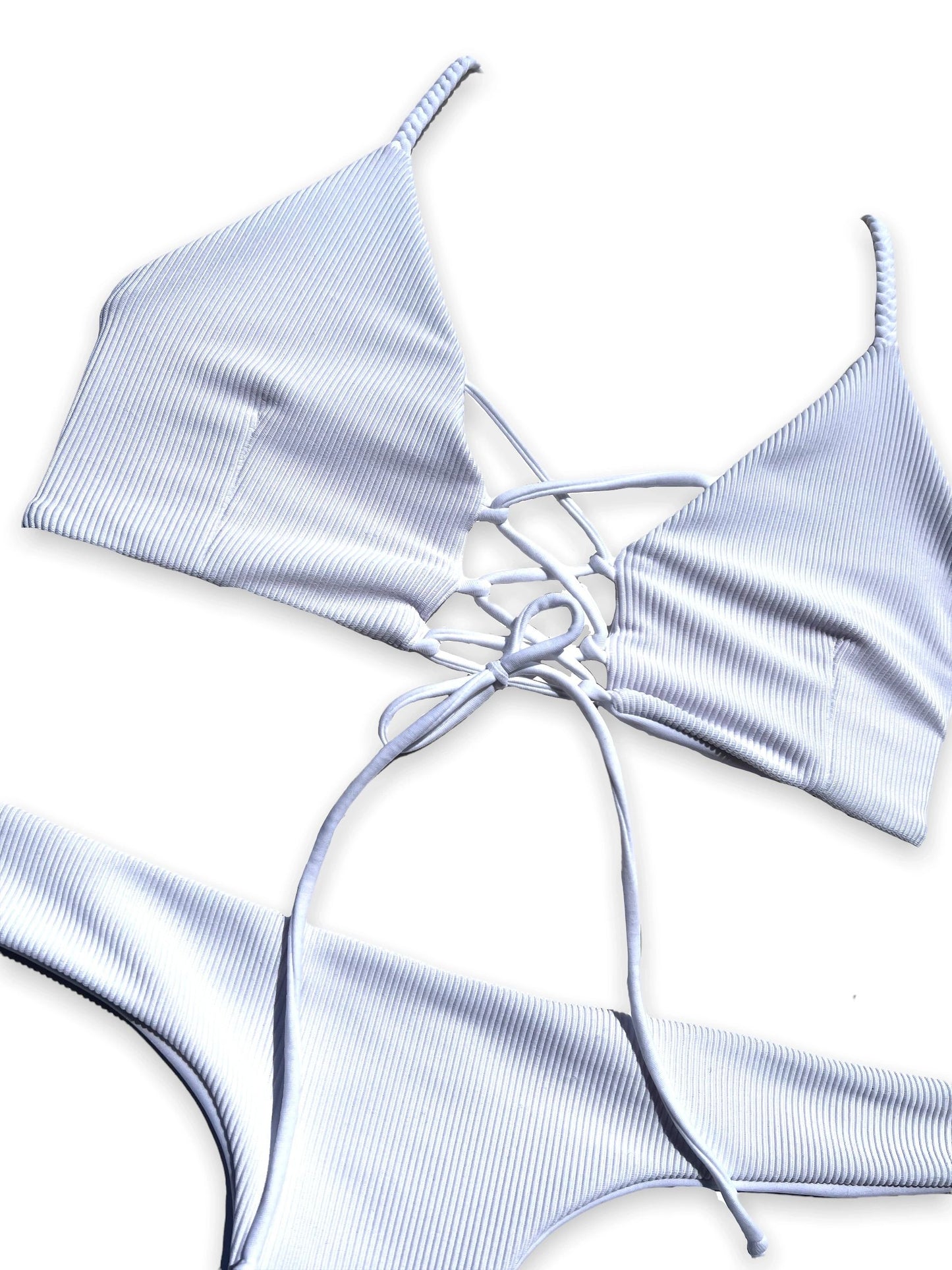 Cross My Heart Top - Bright White Ribbed