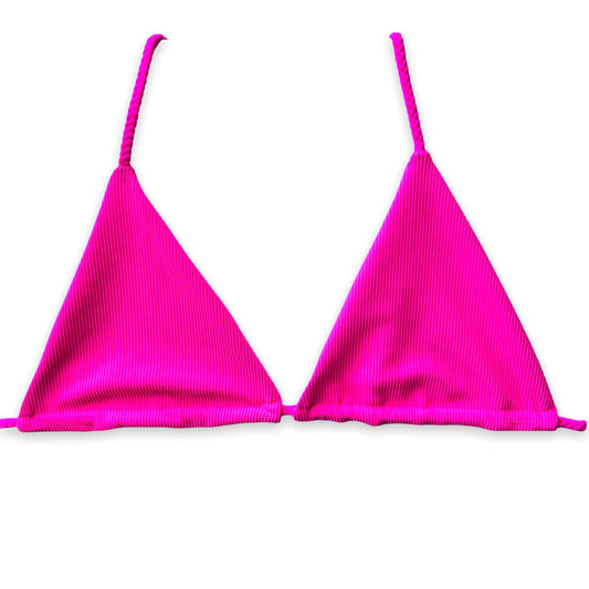 Triangle Top - Neon Pink Ribbed