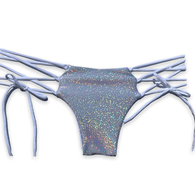 Lace Up Bottom - White Sparkle