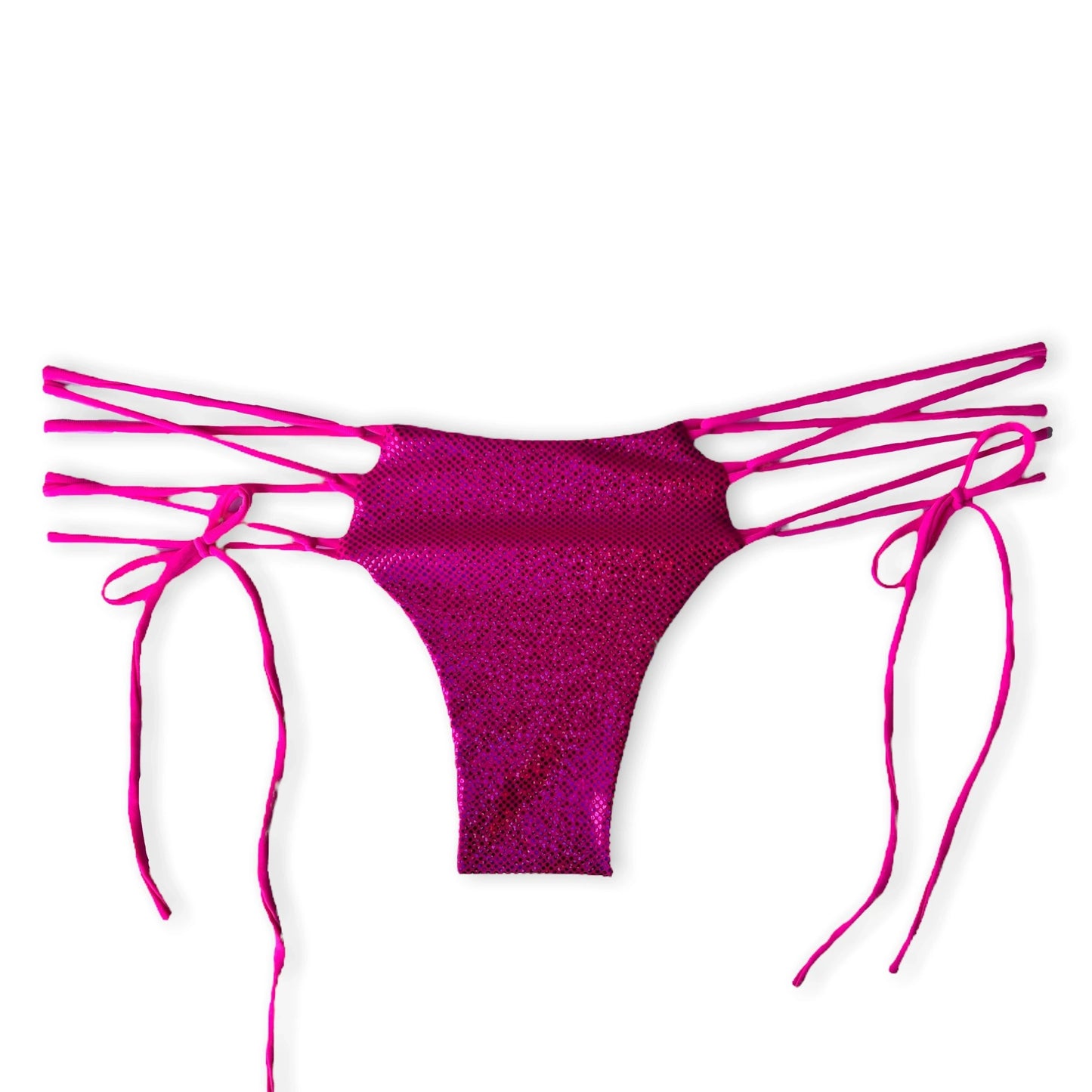 Lace Up Bottom - Hot Pink Sparkle