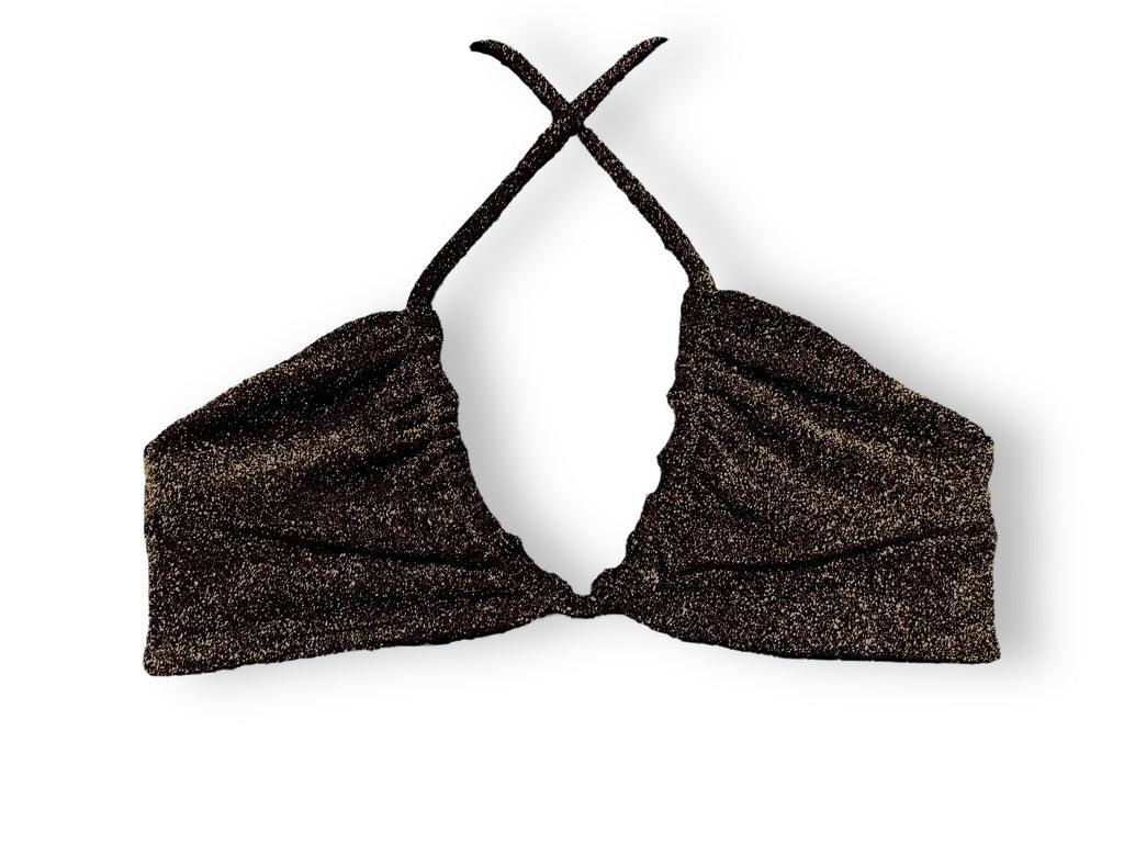 Criss Cross Halter - Black Card Glitter