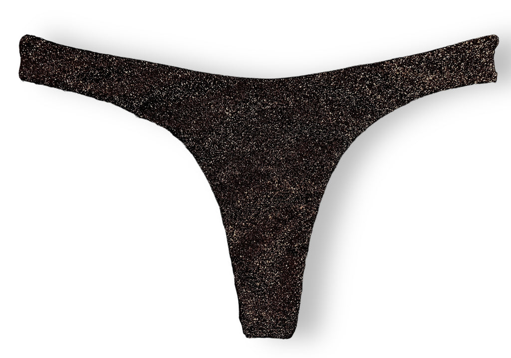 High Waist Bottom - Black Card Glitter