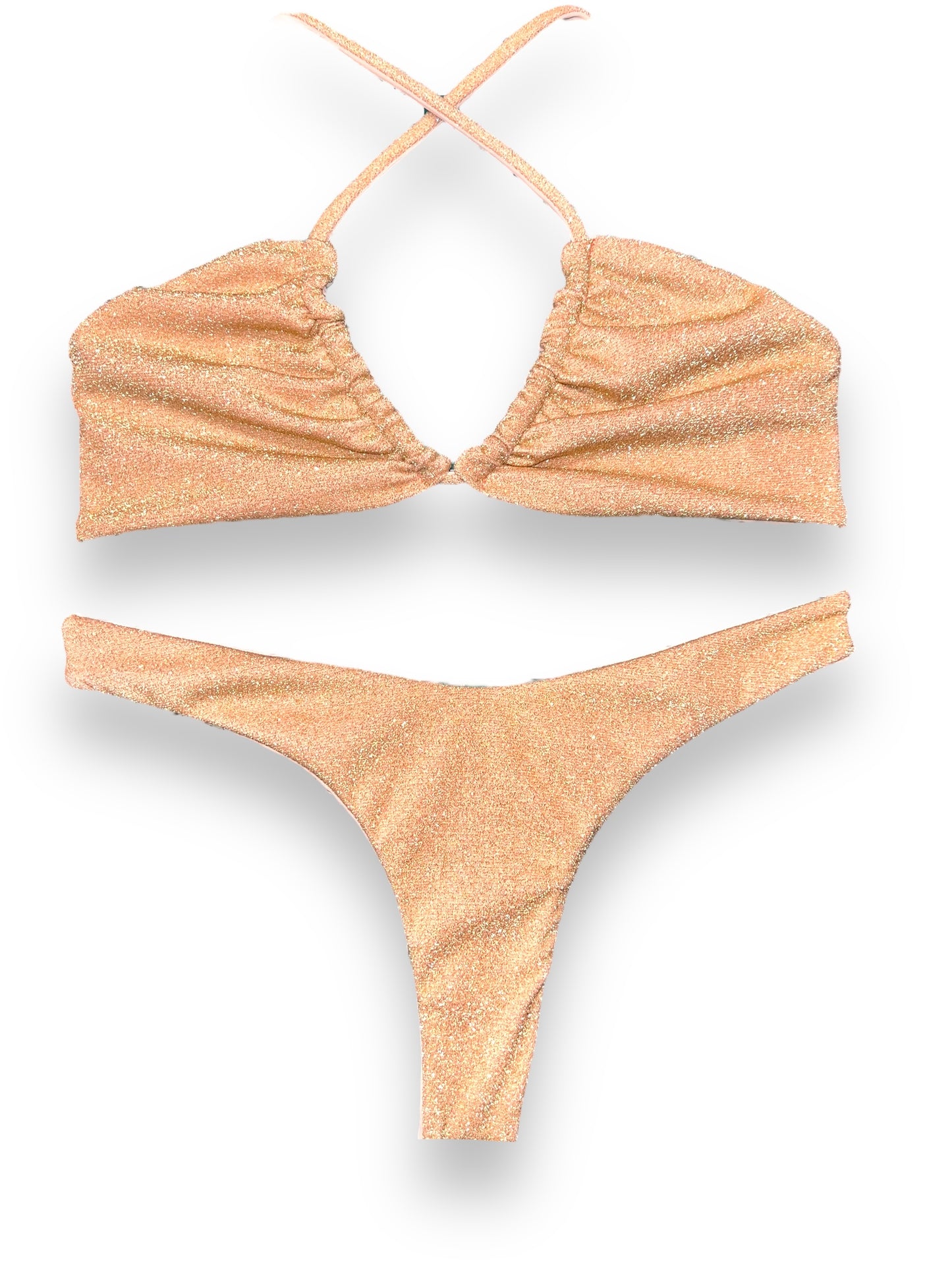 Criss Cross Halter - Champagne Glitter