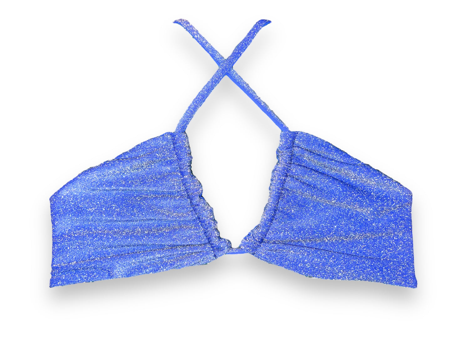 Criss Cross Halter - Blue Lagoon Glitter