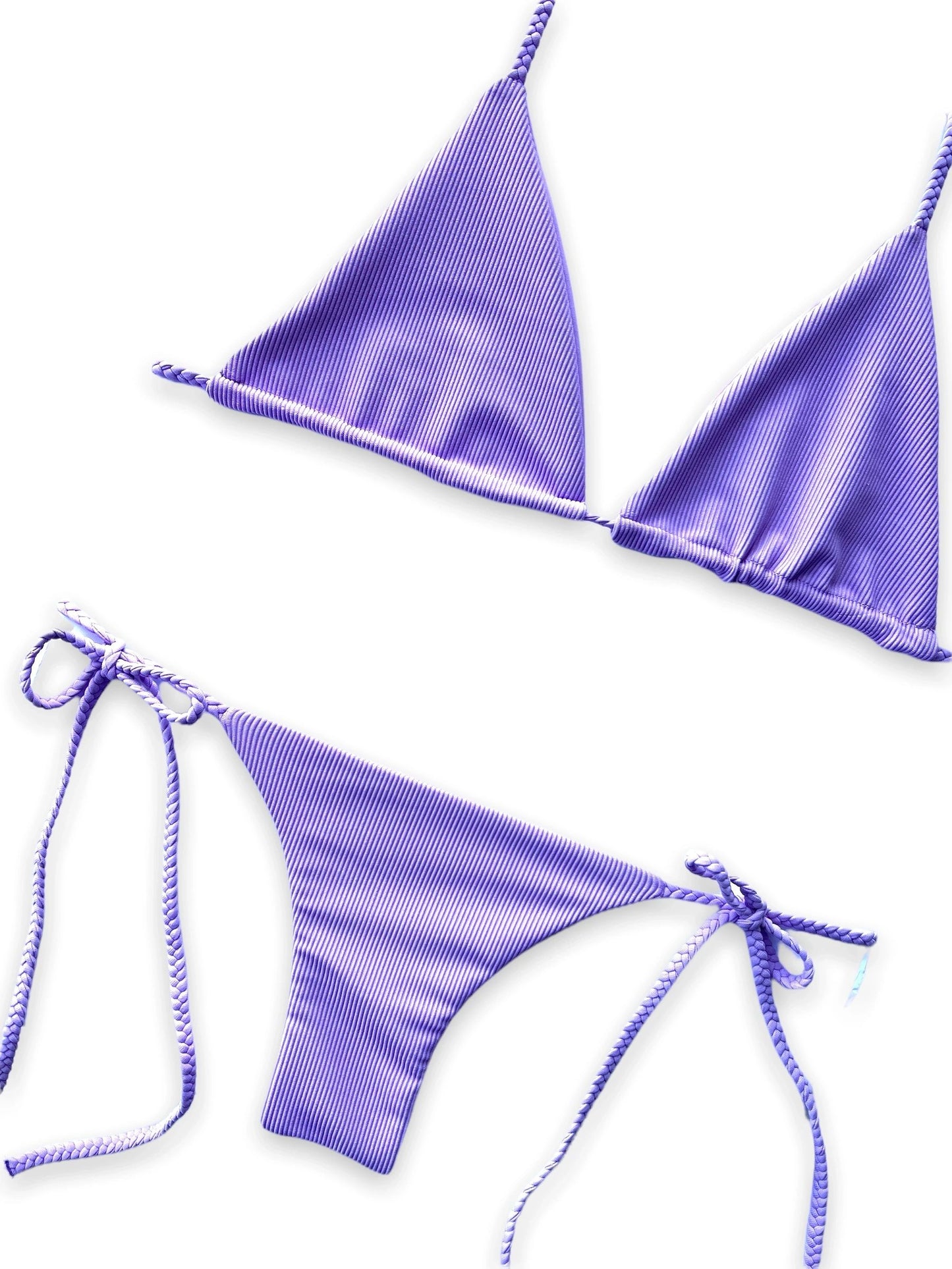 Tie Side Bottom - Lavender Ribbed