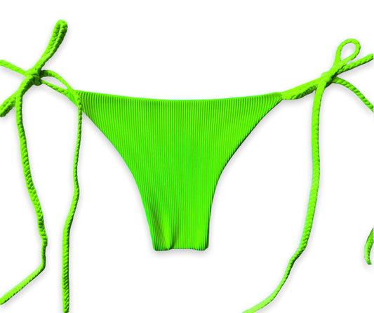 Tie Side Bottom - Electric Lime Ribbed